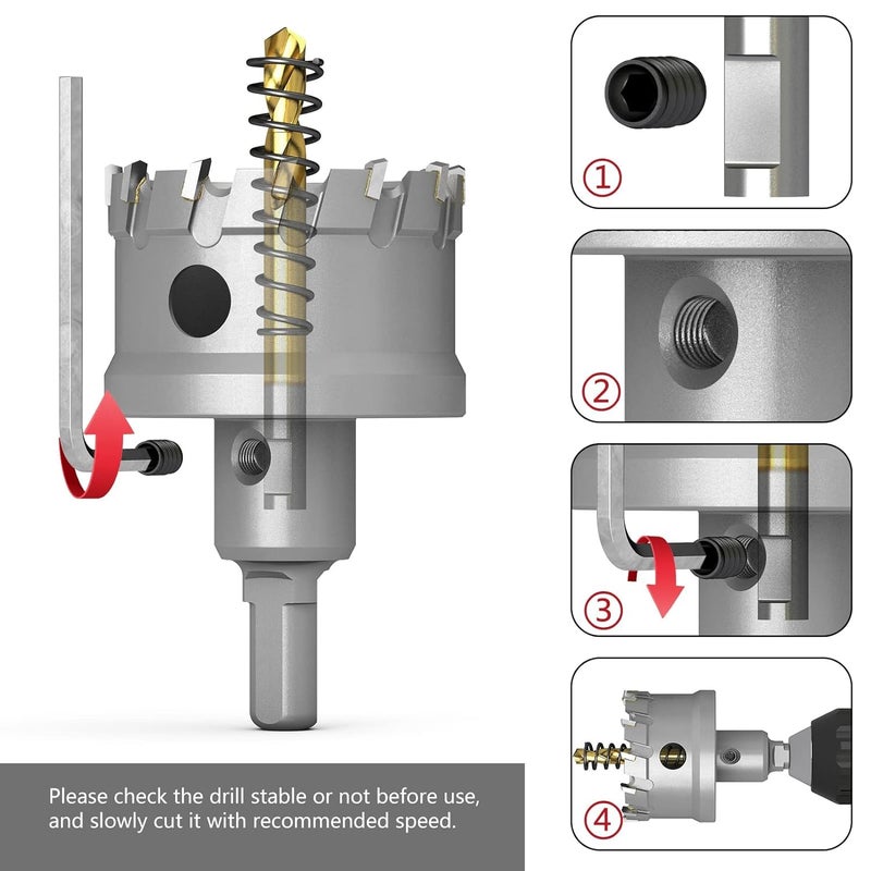 GSTK Upgraded Heavy Duty Carbide Hole Saw 145mm|5-11/16",Metal Steel Hole Saw Drill Bit,TCT Hole Cutter-Alloy Hardness Upgraded, Life Upgraded, Ideal for Stainless Steel, mild Steel, Iron, Copper,etc - Image 5